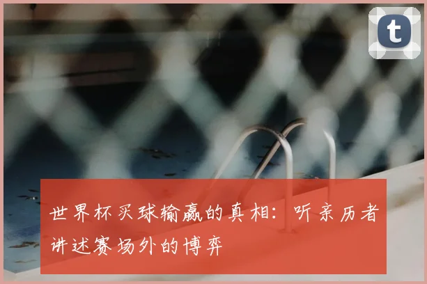 世界杯买球输赢的真相:听亲历者讲述赛场外的博弈